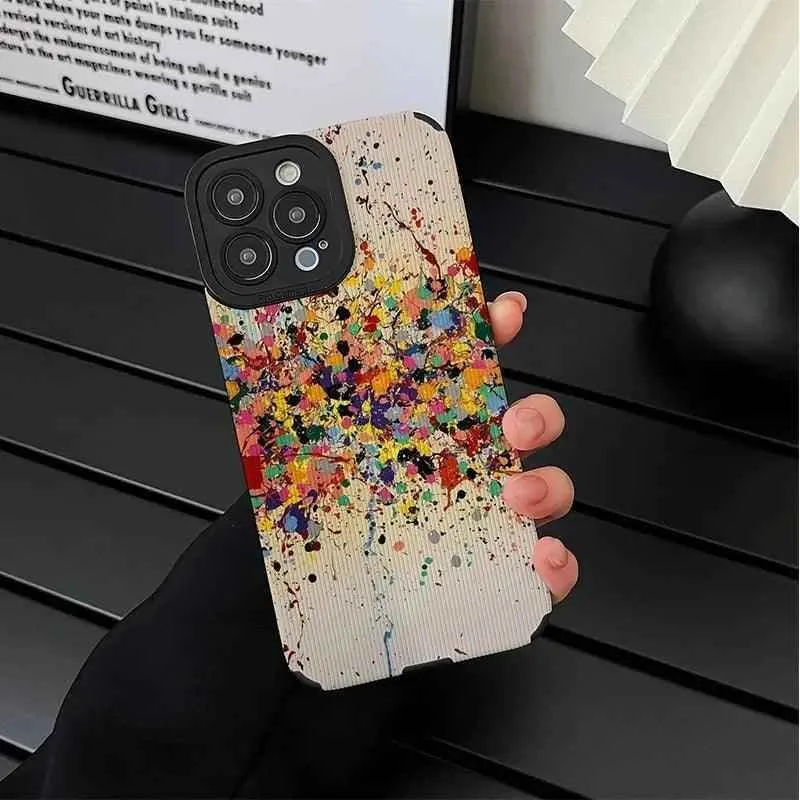 Cute Watercolor Ink Splash Arts Phone Case for iPhone 7, 8, X, XR, XS Max, 11, 12, 13, 14, 15, Pro Max, Mini 12, 13, 14, 15 Plus