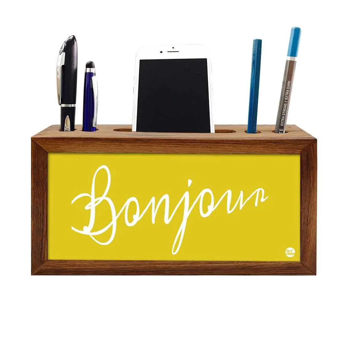 Desk Organizer Pen and Mobile Holder Stand for Office Use - Bonjour