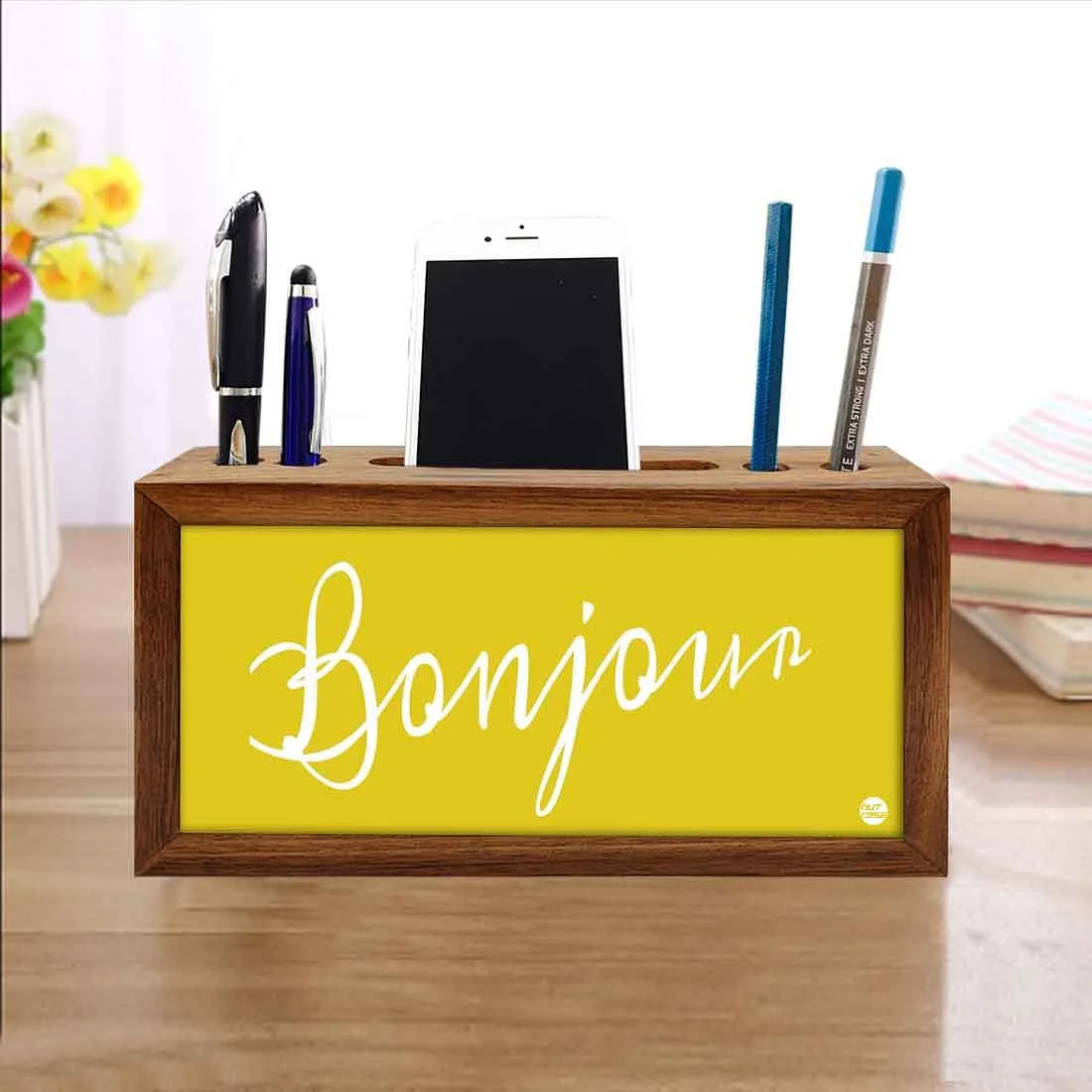 Desk Organizer Pen and Mobile Holder Stand for Office Use - Bonjour