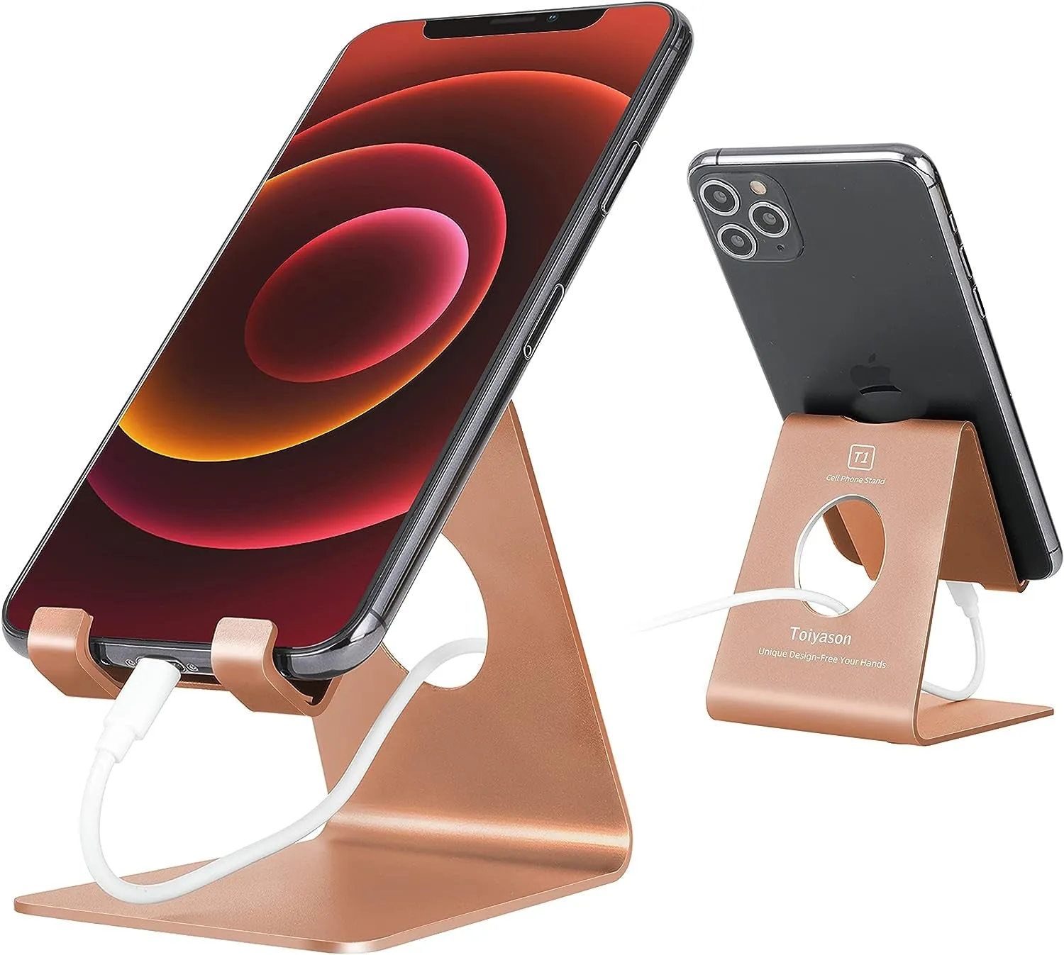 Desktop Cell Phone Stand Holder - Compatible with 4-8 Inch Phones - Rose Gold