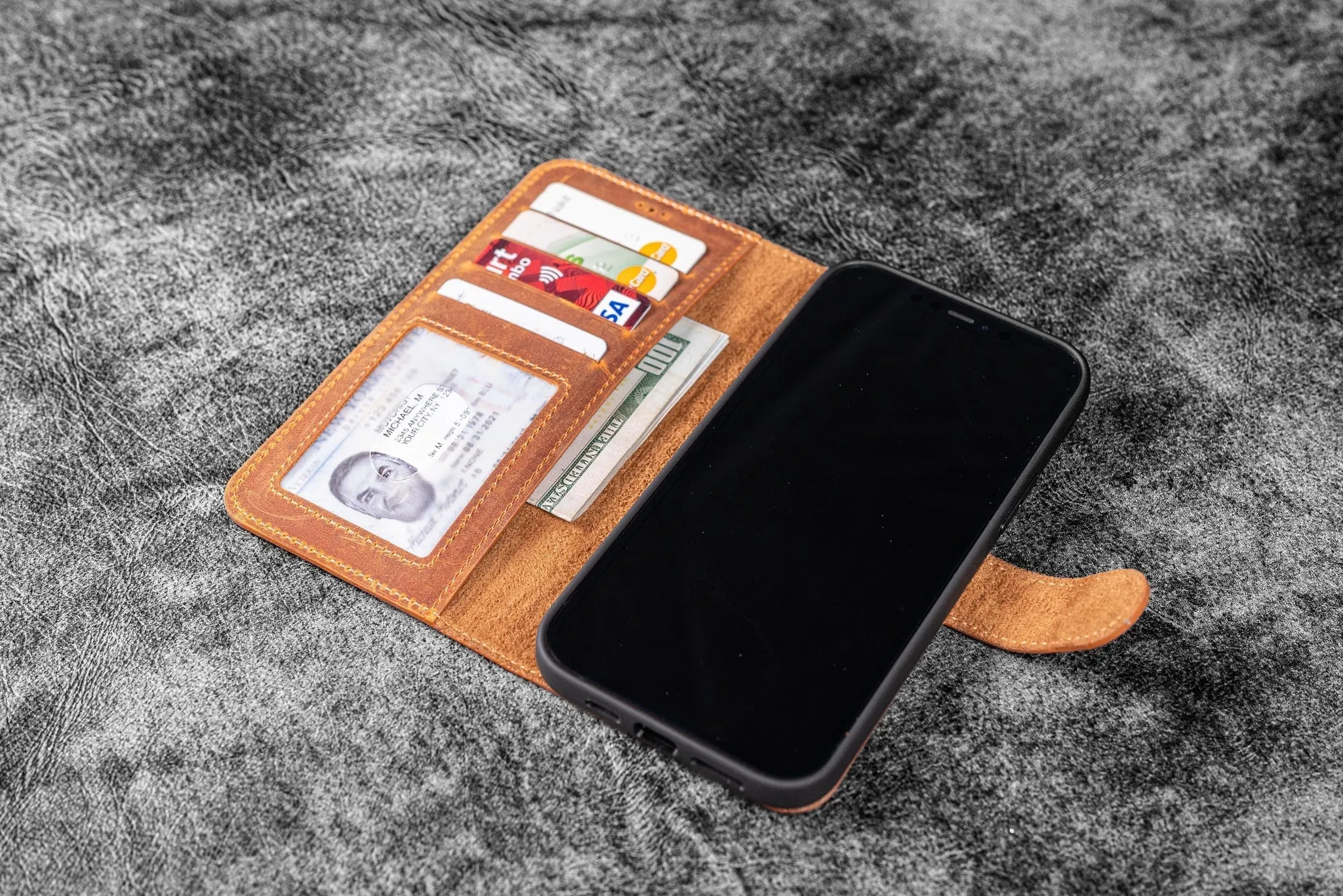 Detachable iPhone 13 Pro Max Leather Wallet Case