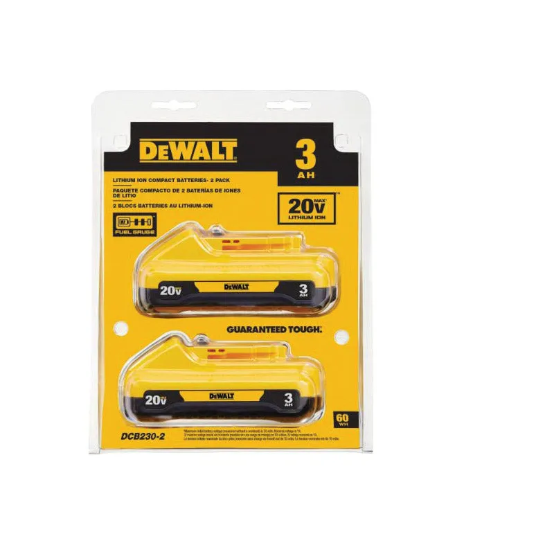 DeWALT DCB230-2 20V Max Compact 3ah Battery (2-Pack)