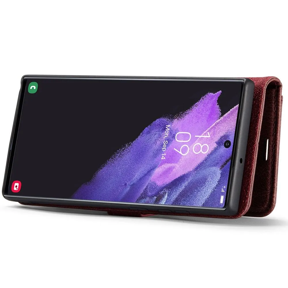 DG.MING Samsung Galaxy S22 Ultra 2-in-1 Wallet Case - Red