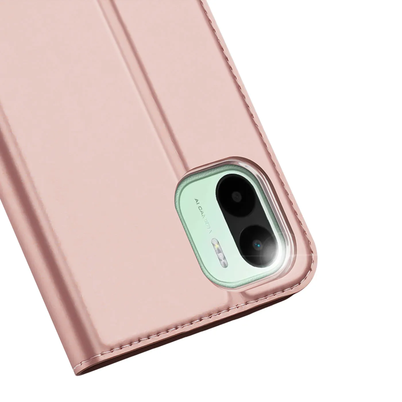 DUX DUCIS Skin Pro Faux Leather Wallet Flip Case for Xiaomi Redmi A1 - Rose Gold