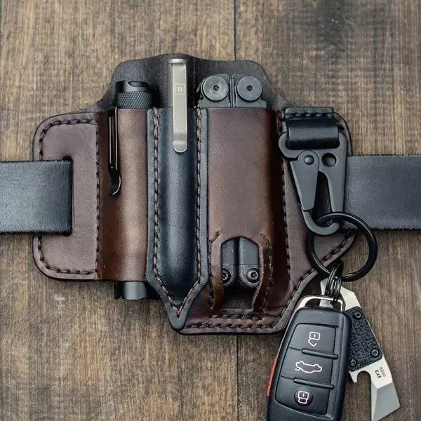 EDC Belt Loop Waist multitool case made of real leather