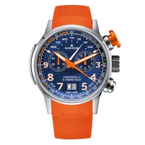 Edox Men's Watch Chronorally Chronograph Orange 38001-TINOCAO-BUO3