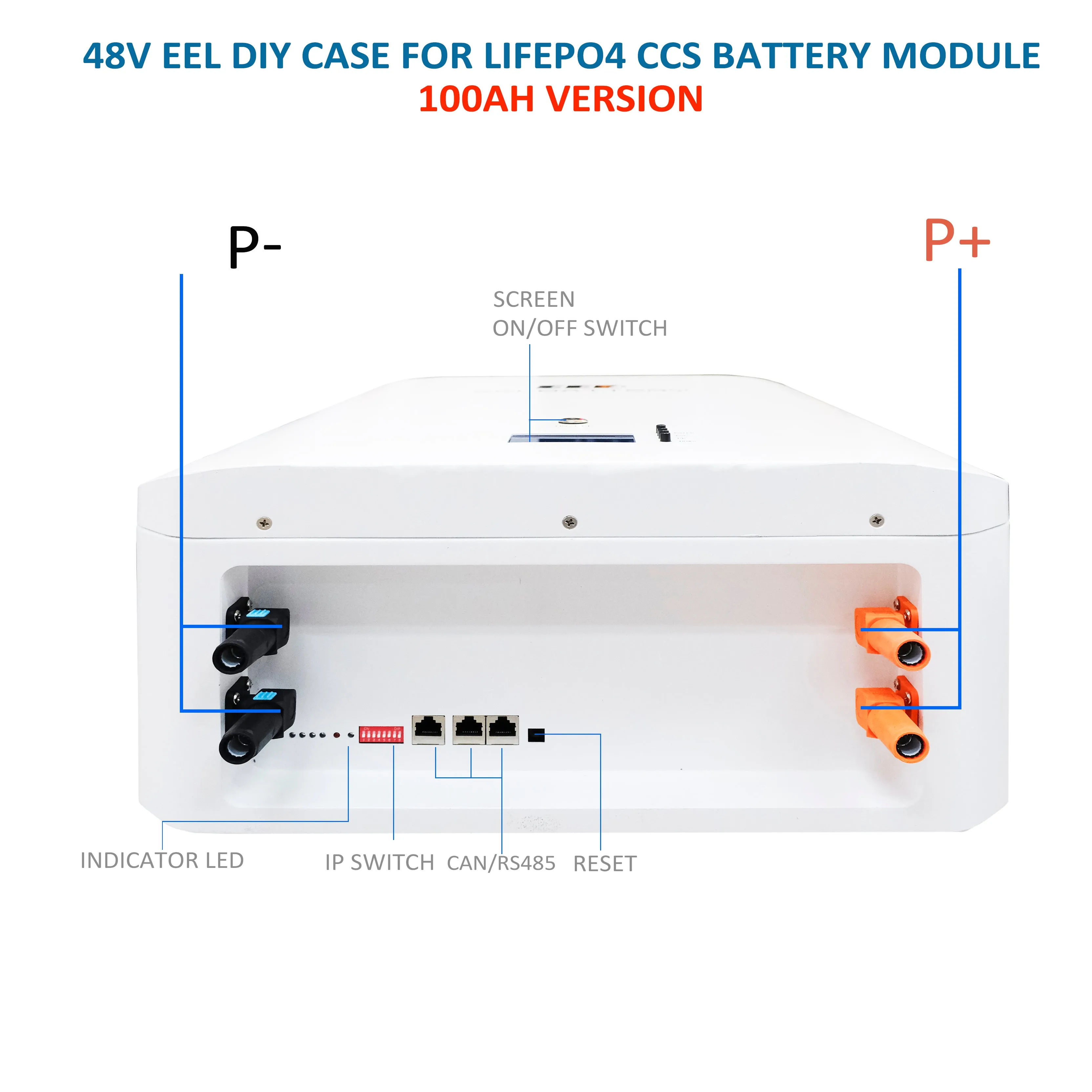 EEL 48V 16S Battery DIY 100Ah CCS Module Box Kits with Bluetooth BMS Home Energy Storage Power Wall