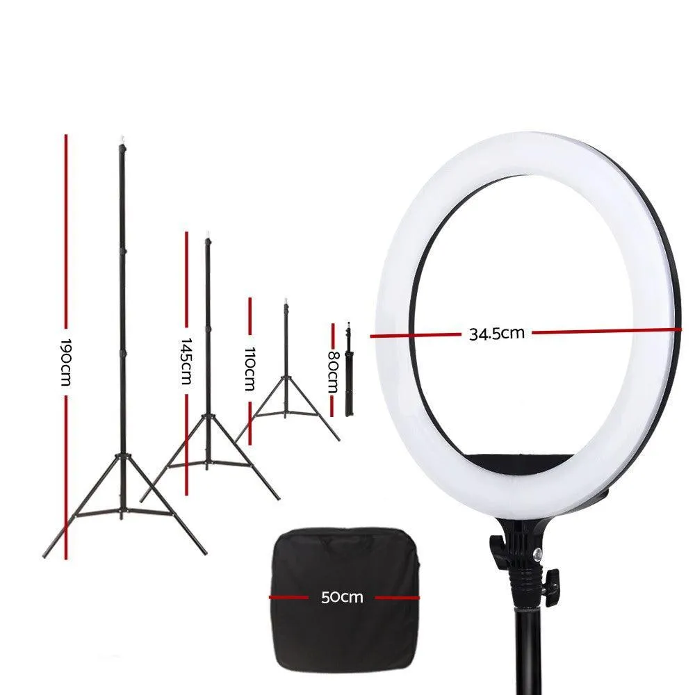 Embellir 14'' LED Ring Light 5600K 3000LM Dimmable Stand MakeUp Studio Video