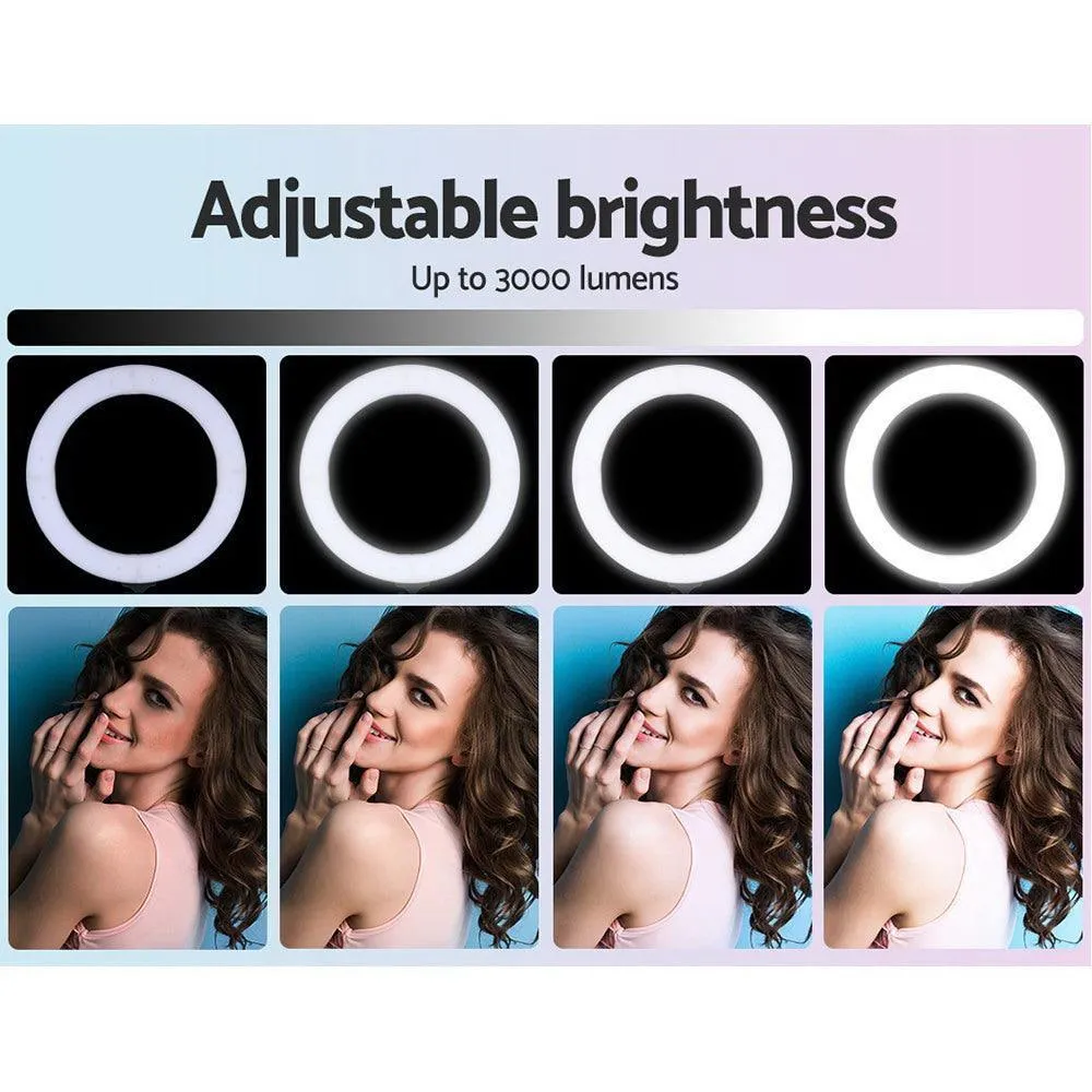 Embellir 14'' LED Ring Light 5600K 3000LM Dimmable Stand MakeUp Studio Video