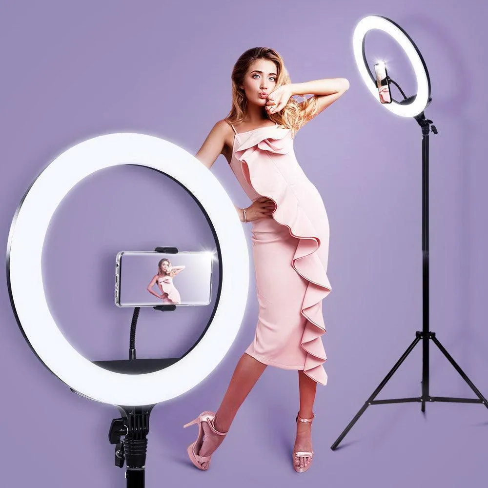 Embellir 14'' LED Ring Light 5600K 3000LM Dimmable Stand MakeUp Studio Video