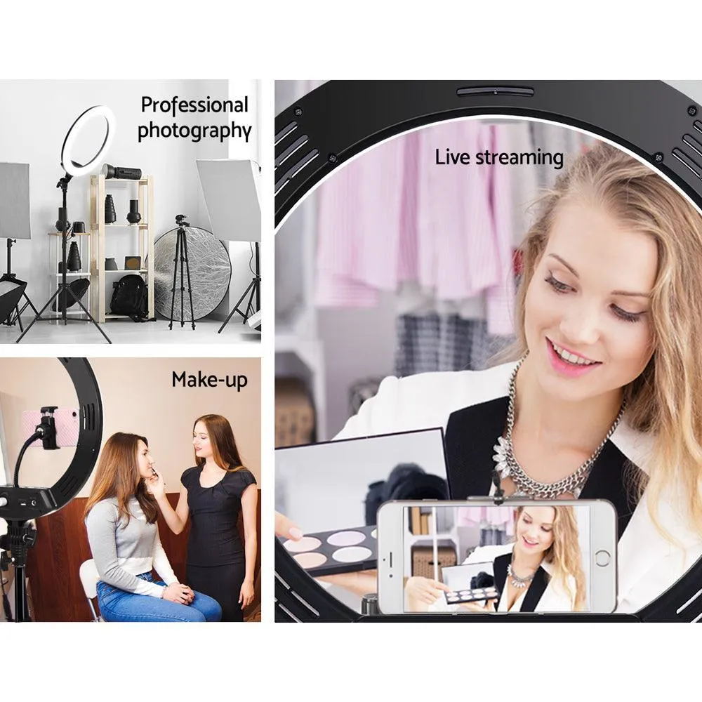 Embellir 14'' LED Ring Light 5600K 3000LM Dimmable Stand MakeUp Studio Video