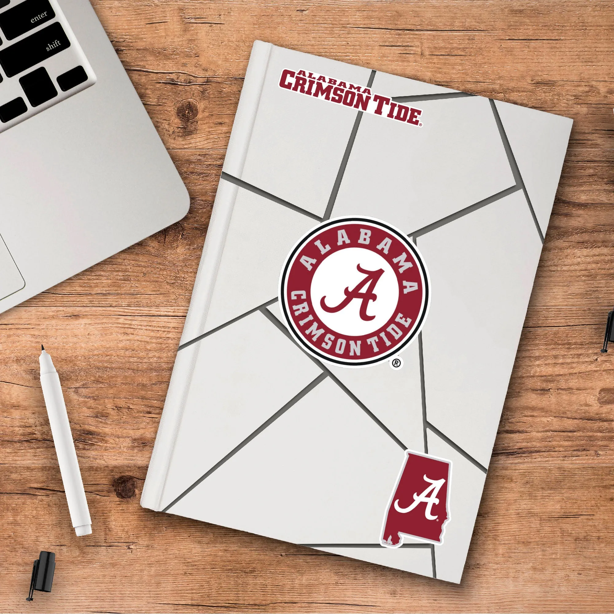 Fanmats Alabama Crimson Tide 3 Piece Decal Sticker Set