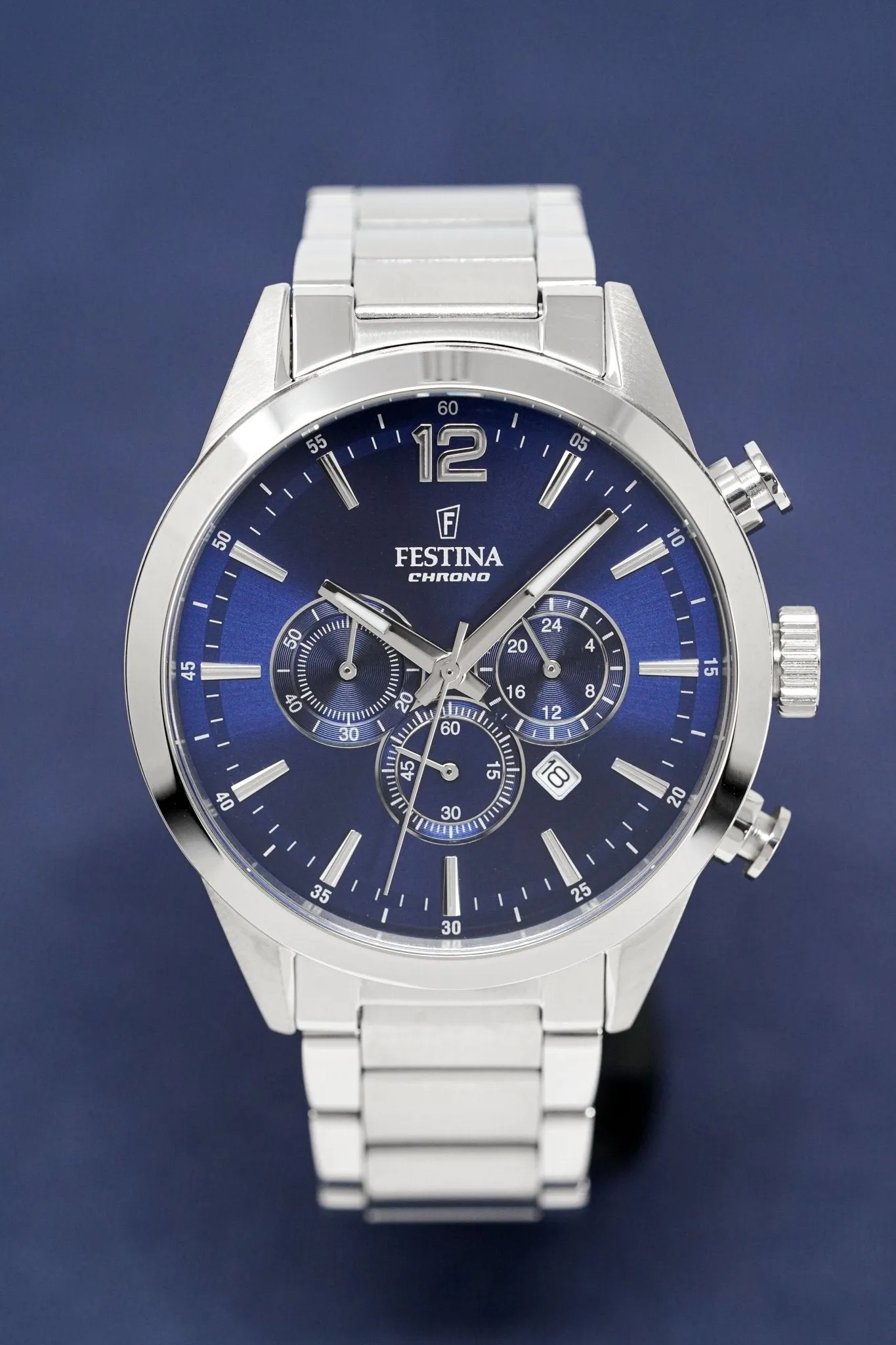 Festina Watch Blue Timeless Chrono Stainless Steel F20343-7