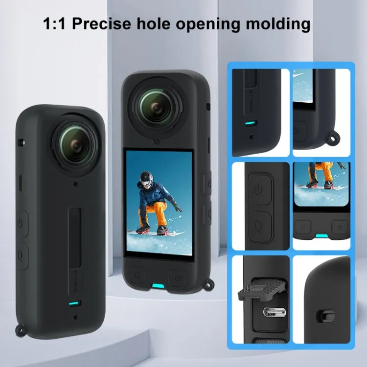 For Insta360 X4 CYNOVA OX4-JST-CY Body Silicone Case(Black)