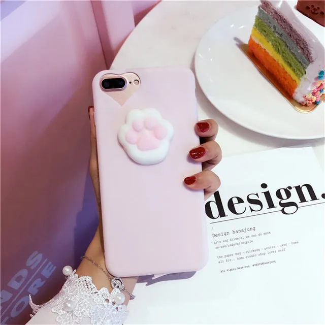 For iPhone 7 Plus 8 Plus 6 6S Plus Squishy Case Cute 3D Cat Seal Animal Stress Release Squish Cover For iPhone X 5S SE 6S 8 Plus