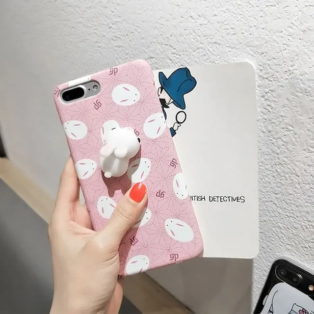 For iPhone 7 Plus 8 Plus 6 6S Plus Squishy Case Cute 3D Cat Seal Animal Stress Release Squish Cover For iPhone X 5S SE 6S 8 Plus