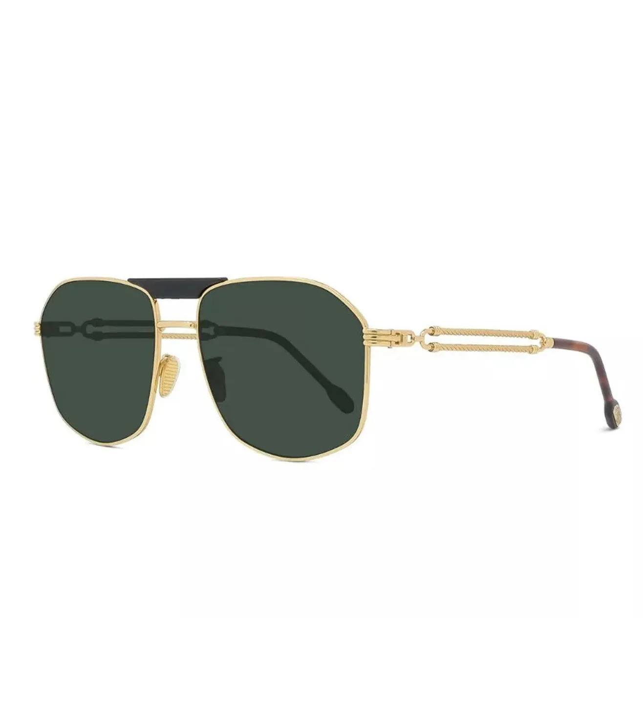 Fred Men's Green Aviator Sunglasses