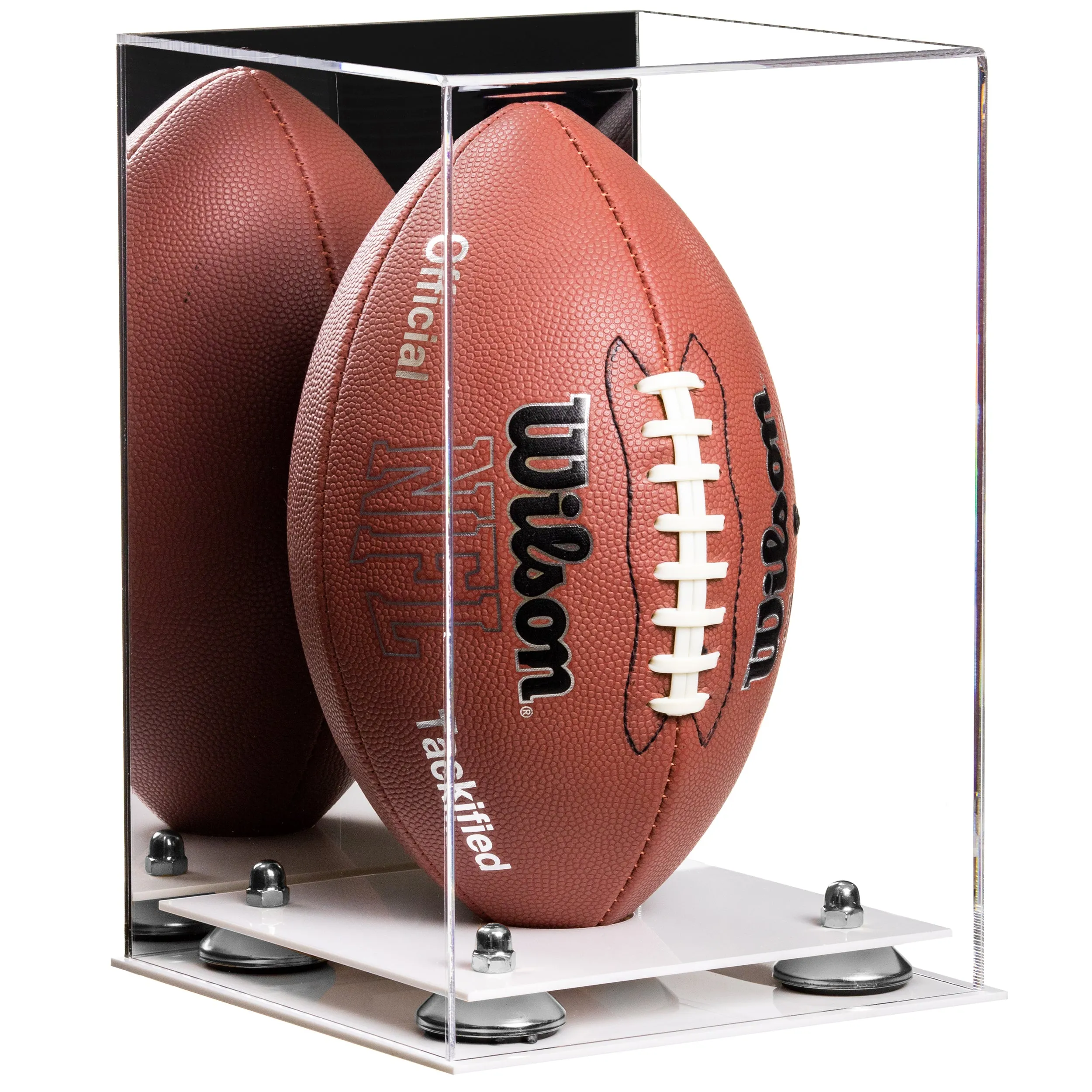 Full-Size Football Display Case Vertical - Mirror No Wall Mounts (B42/A060)