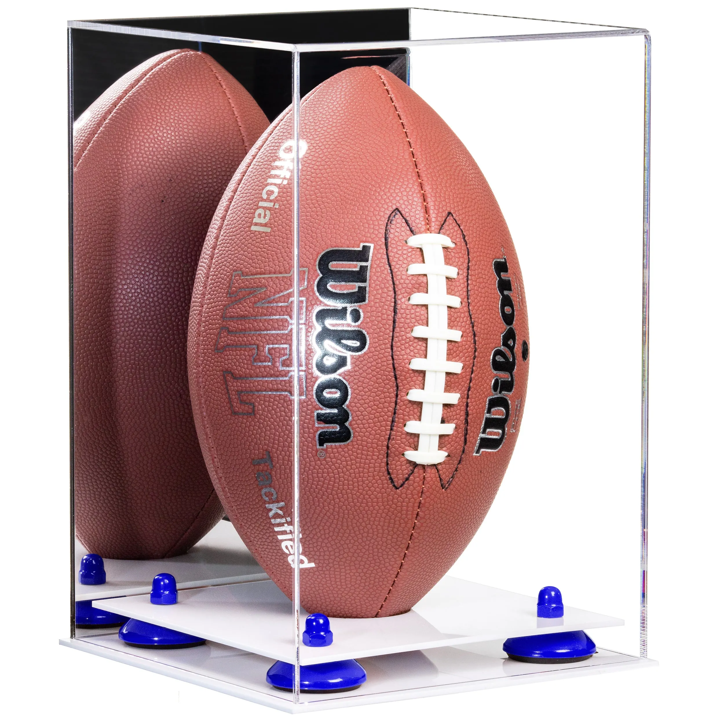 Full-Size Football Display Case Vertical - Mirror No Wall Mounts (B42/A060)