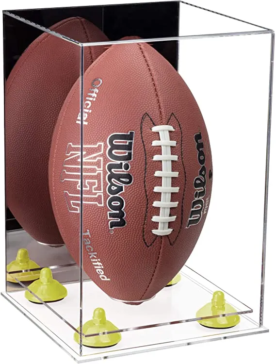 Full-Size Football Display Case Vertical - Mirror No Wall Mounts (B42/A060)