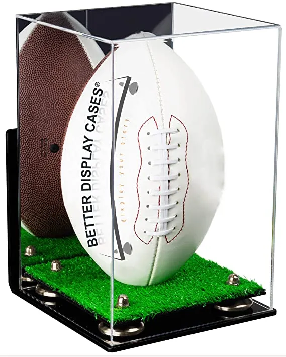 Full-Size Football Display Case Vertical - Mirror No Wall Mounts (B42/A060)