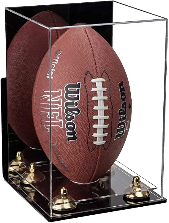 Full-Size Football Display Case Vertical - Mirror No Wall Mounts (B42/A060)