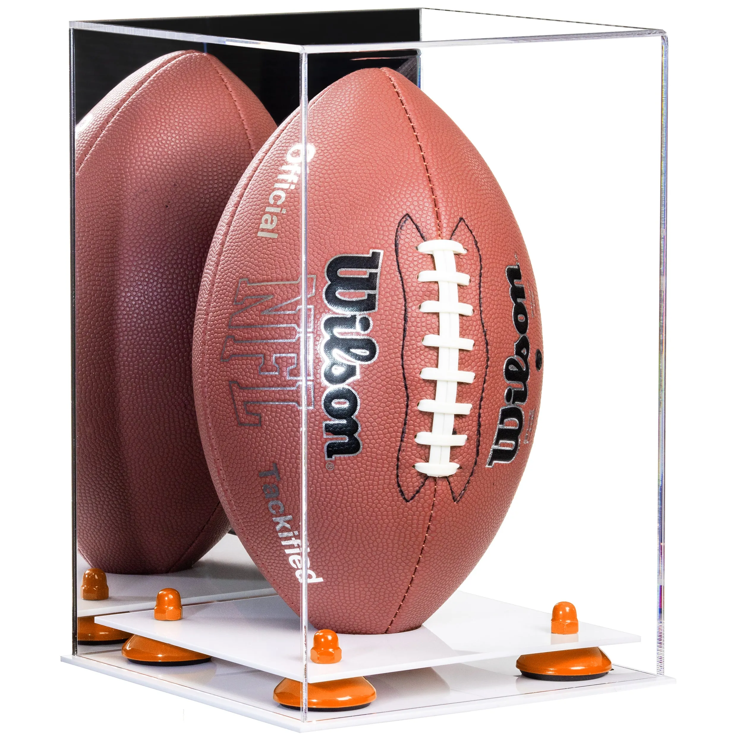 Full-Size Football Display Case Vertical - Mirror No Wall Mounts (B42/A060)