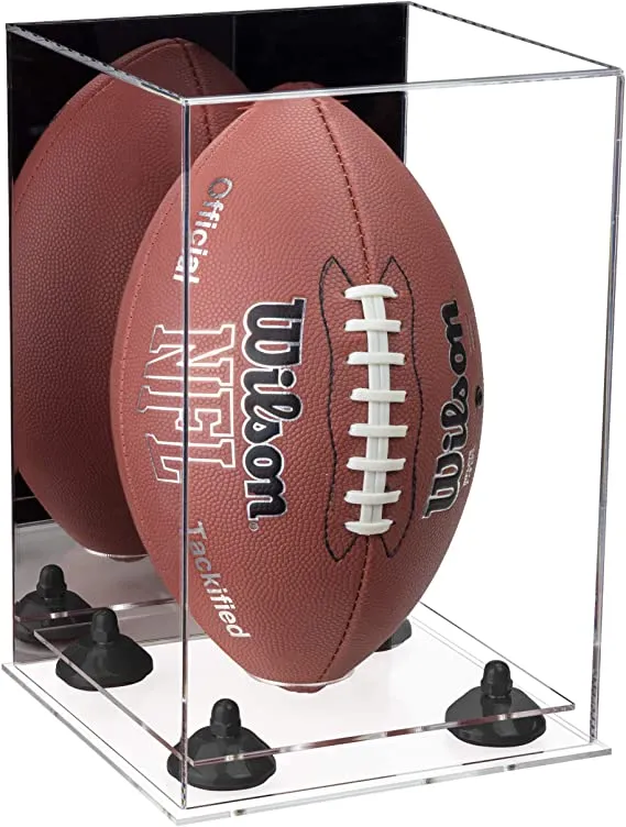 Full-Size Football Display Case Vertical - Mirror No Wall Mounts (B42/A060)