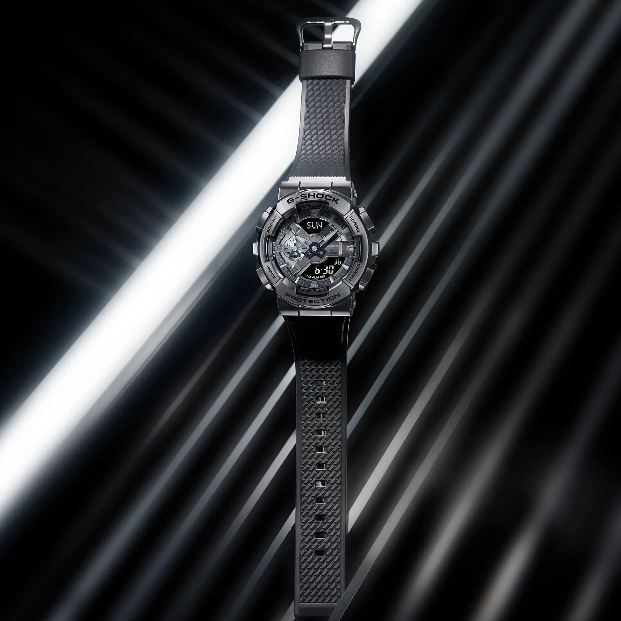 G-Shock GM110BB-1A Metal Clad Ana-Digi Black Metal