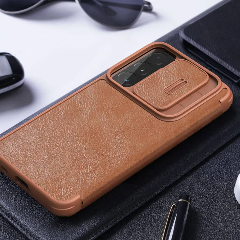 Galaxy S22 Plus Camera Protection QIN Leather Flip Case