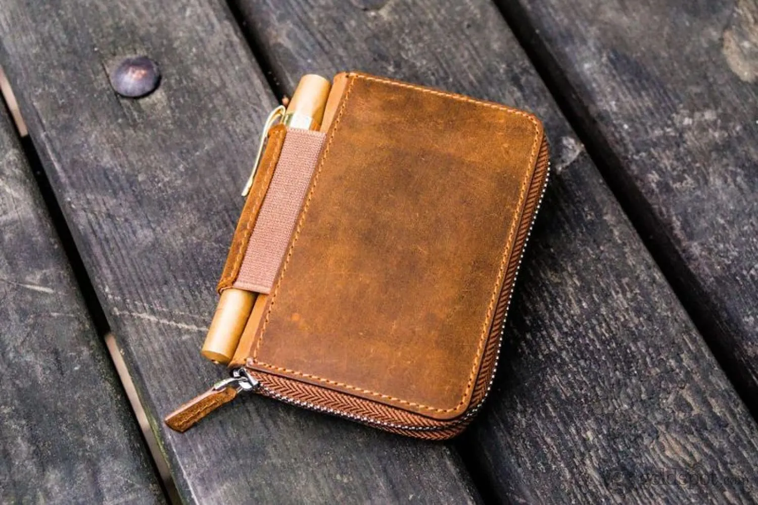 Galen Leather EDC Wallet in Crazy Horse Brown