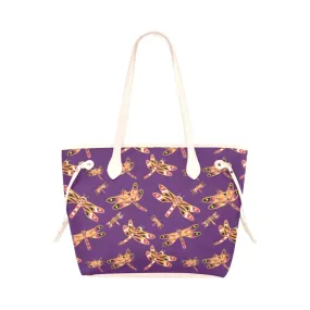 Gathering Yellow Purple Clover Canvas Tote Bag