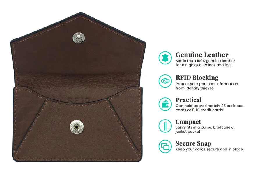 Genuine Leather Personalized RFID Card Holder