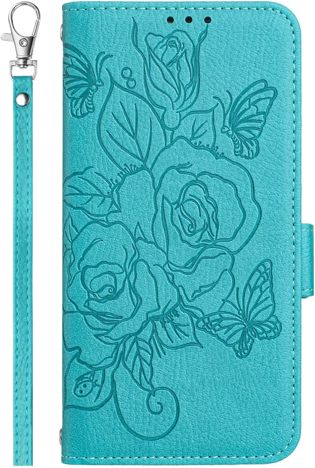 Google Pixel 9 Pro Roses Pattern PU Leather Flip Case Closure Wallet Case - Green