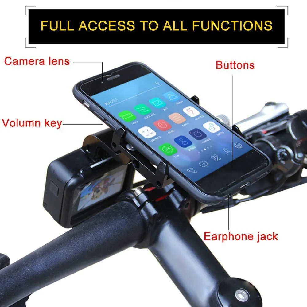 GUB Universal Bike Handlebar Holder Mount Aluminum Phone Holder Stand for 3.5-6.2 Inch Phone GPS Action Camera