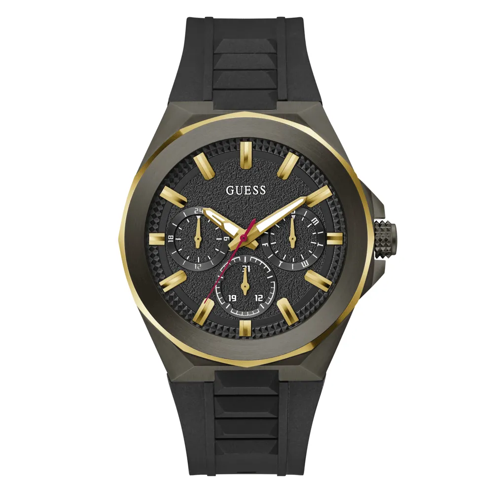 Guess Sport Dashboard Sport Black with Gold-Tone Highlights Men's Watch GW0799G1