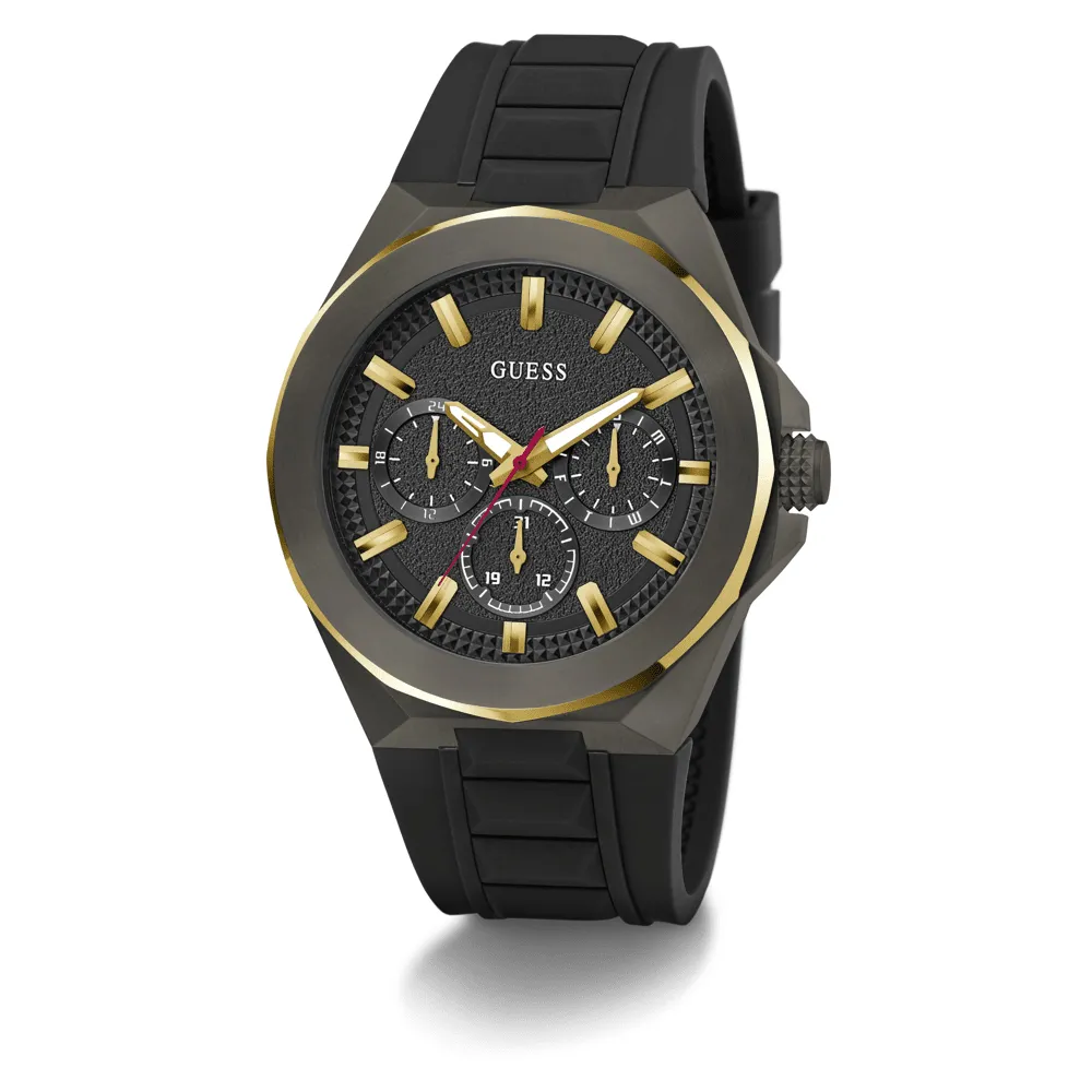 Guess Sport Dashboard Sport Black with Gold-Tone Highlights Men's Watch GW0799G1