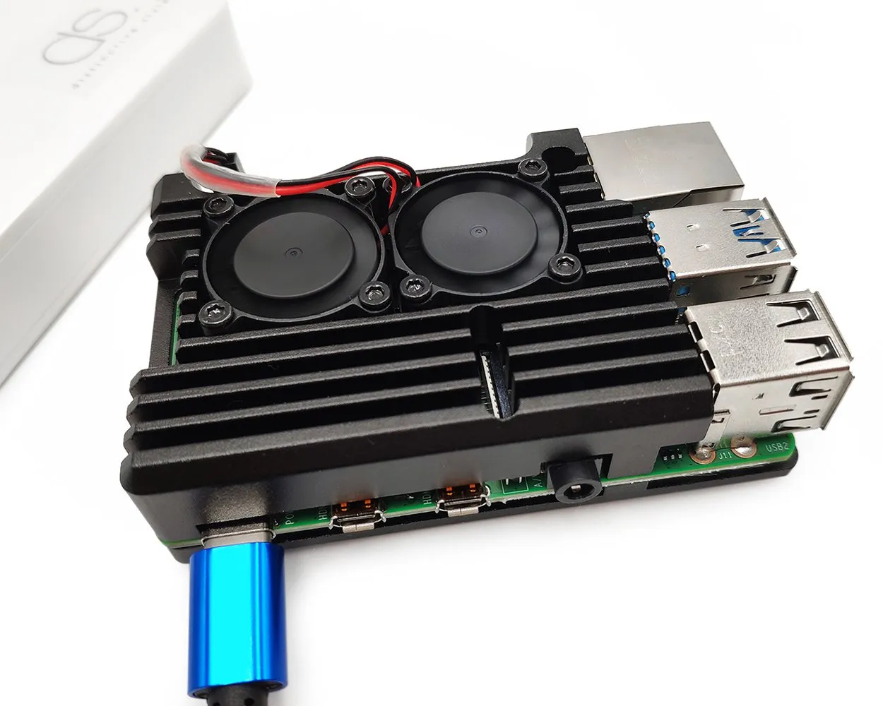 Heatsink Metal Case with Dual Fans for Raspberry Pi 4