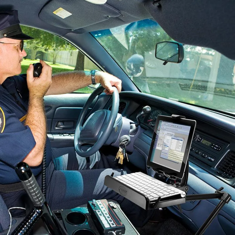 Heavy-Duty Car Seat Rail Tablet Mount with Keyboard Tray Combo