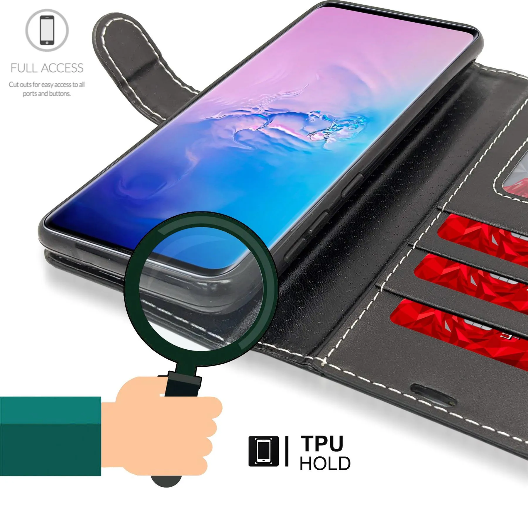 Honor 6X Flip Folio Book Wallet Case