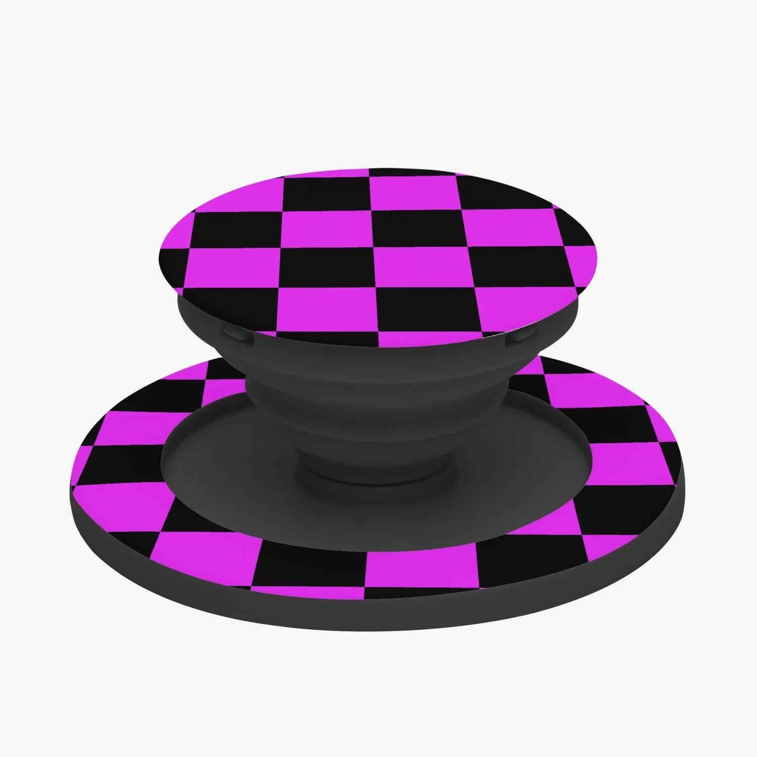 Hot Pink & Black checkered | .Magnetic Collapsible Grip And Stand