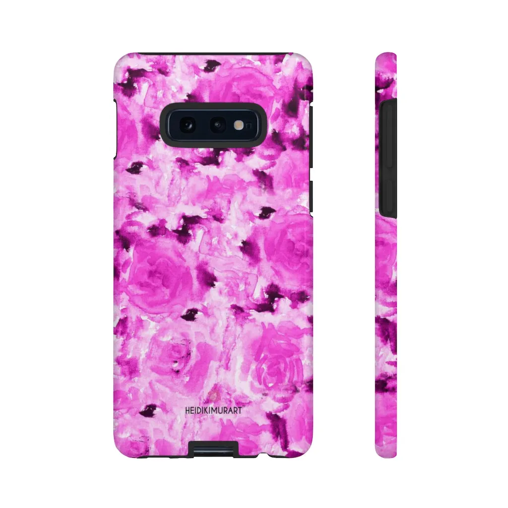 Hot Pink Floral Phone Case, Flower Print Best Designer Art iPhone Samsung Case-Made in USA