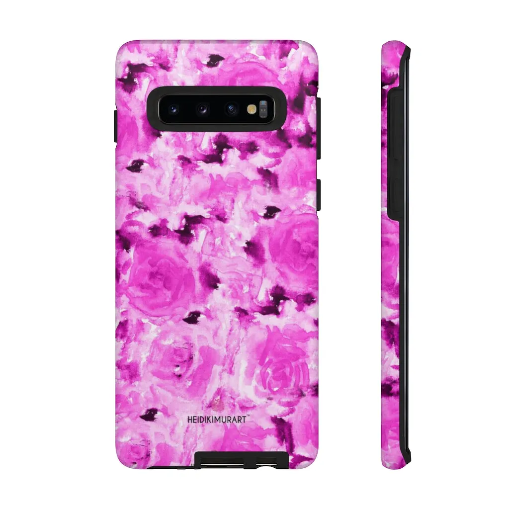 Hot Pink Floral Phone Case, Flower Print Best Designer Art iPhone Samsung Case-Made in USA