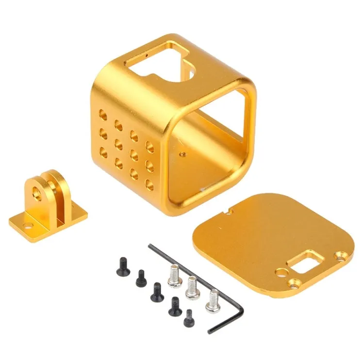 Housing Shell CNC Aluminum Alloy Protective Cage with Insurance Back Cover for GoPro HERO5 Session /HERO4 Session /HERO Session(Gold)