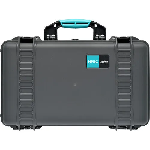 HPRC 2550W - Wheeled Hard Case Empty with Turquoise Handle (Grey)