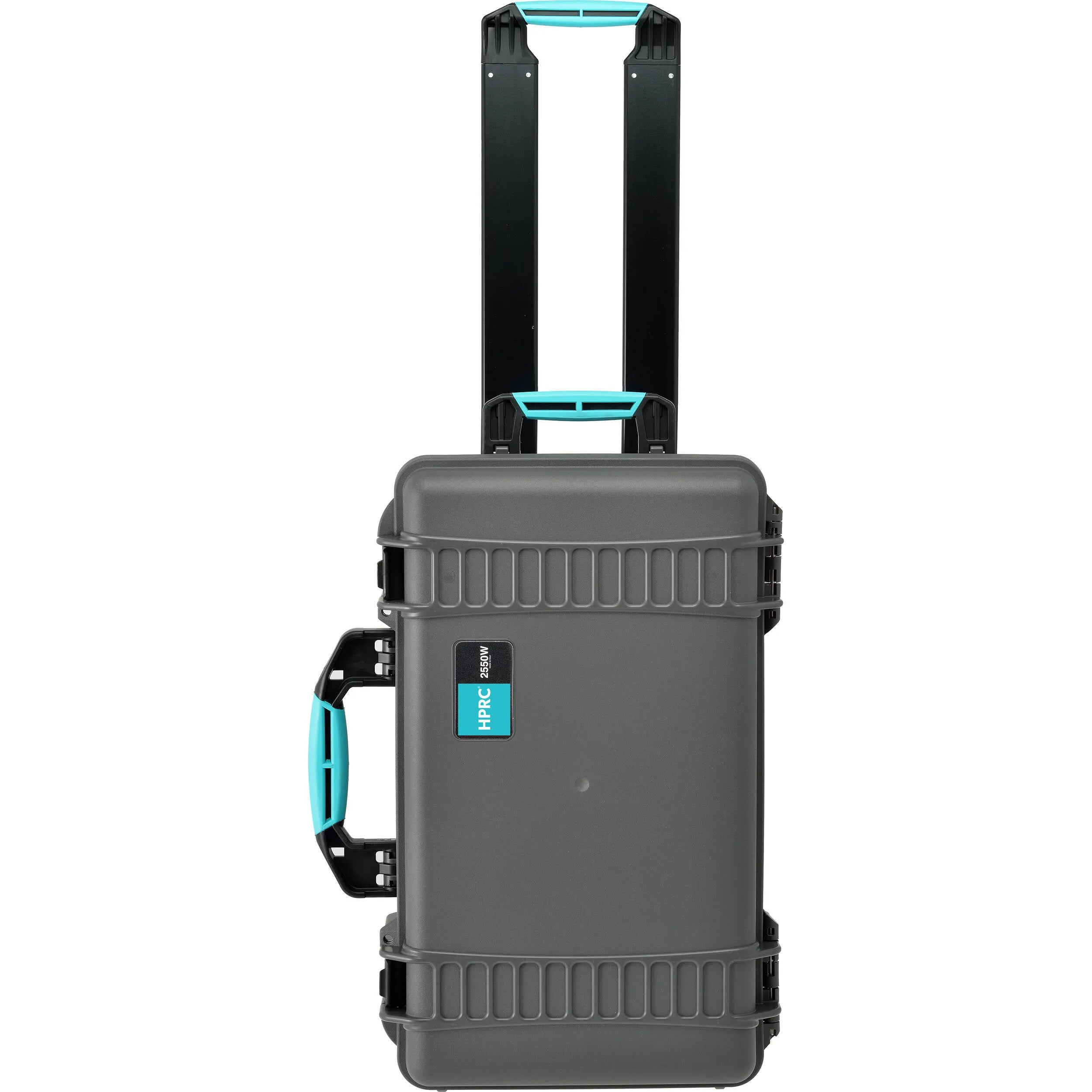 HPRC 2550W - Wheeled Hard Case Empty with Turquoise Handle (Grey)