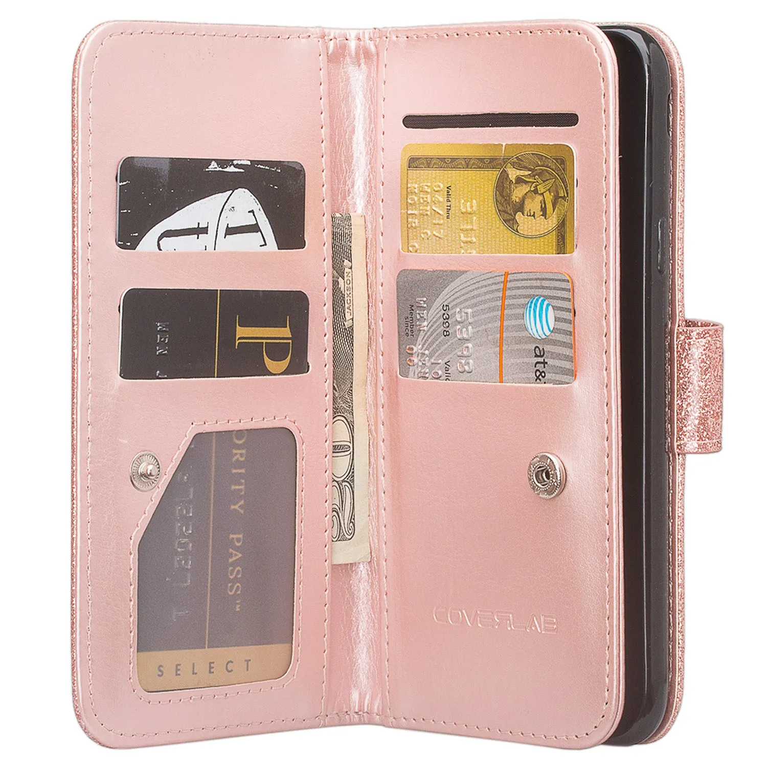 Huawei Ascend XT 2 Case, Elate 4G Case, H1711 Case, [Wrist Strap] Glitter Faux Leather Flip [Kickstand Feature] Wallet Cover Clutch - Rose Gold