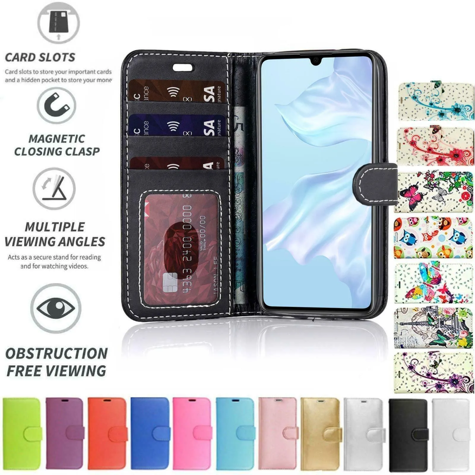 Huawei P Smart 2019 / Honor 10 lite Flip Folio Book Wallet Case