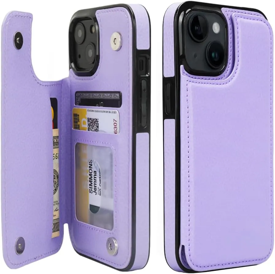 i Phone 16 Pro Max Leather Kickstand Double Magnetic Clasp RFID Blocking Design Cover 6.1 Inch