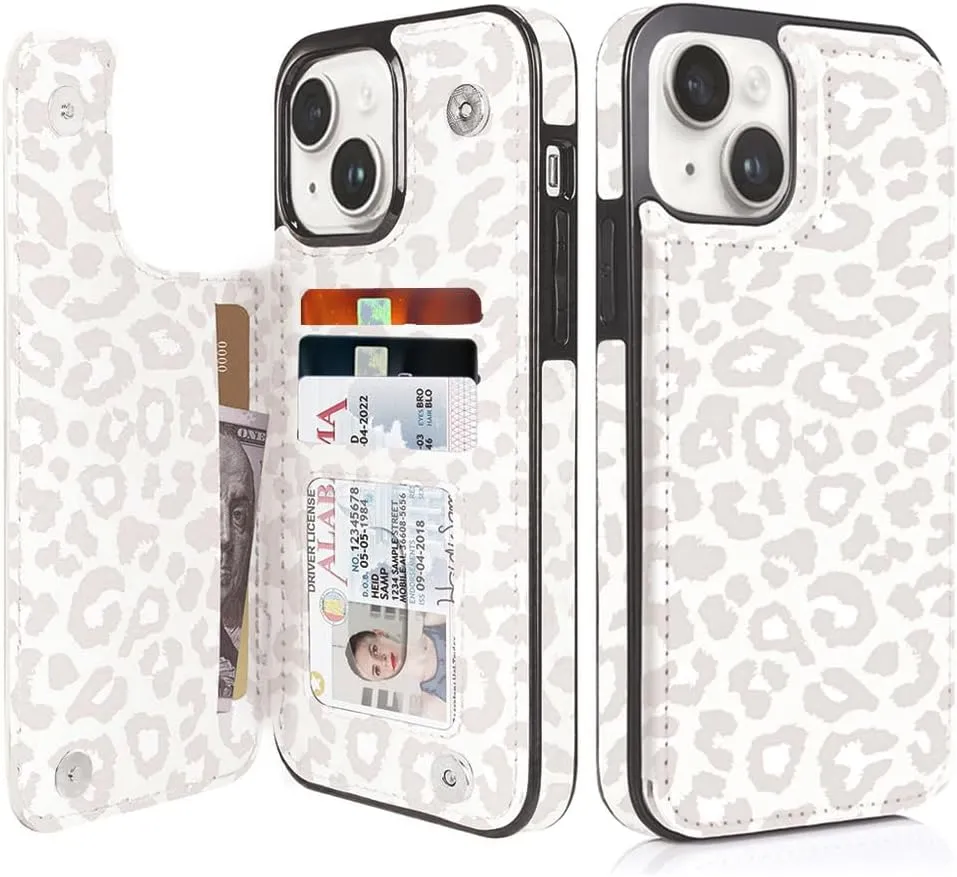 i Phone 16 Pro Max Leather Kickstand Double Magnetic Clasp RFID Blocking Design Cover 6.1 Inch